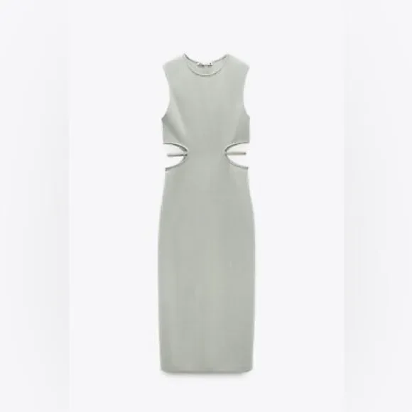 Zara | Midi Bodycon Cutout Dress - Picture 4 of 10